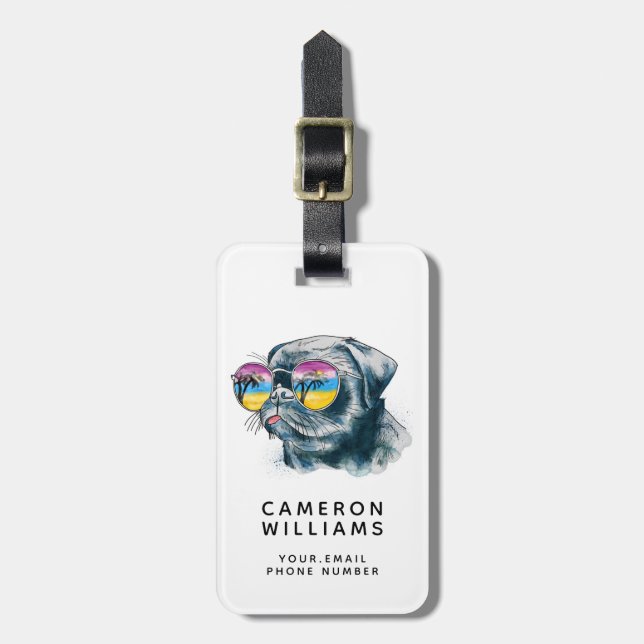 Tillfogar den tropiska valpen för vattenfärgen | bagagebricka (Vertikal Framsida)