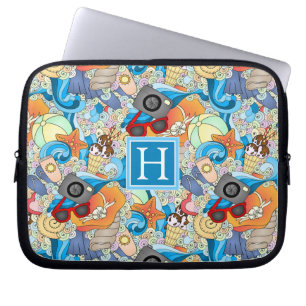 Tillfogar roligt mönster för sommaren ditt laptop sleeve