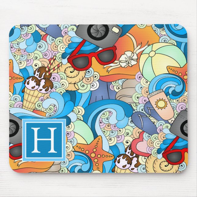 Tillfogar roligt mönster | för sommaren ditt musmatta (Framsidan)