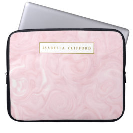 Tillfogar rosa guld- fauxguld för den kvinnliga laptop fodral