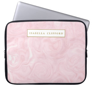 Tillfogar rosa guld- fauxguld för den kvinnliga laptop fodral