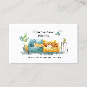 Tillförlitlig CAT Sitter Care Cute and Kawaii Visitkort