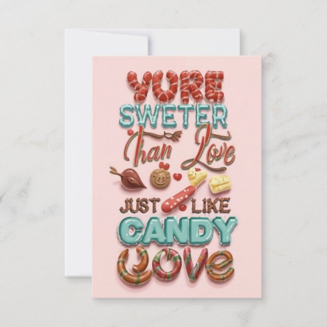 Tillfredsställ din söta tand med Kärlek - oemotstå Tack Kort (Framsida)