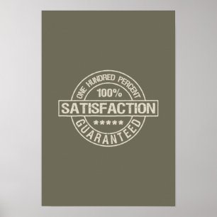 TILLFREDSSTÄLLANDE poster GARANTERAD anpassningsba