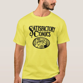 Tillfredsställande tecknadlogotyp (svarten) tee