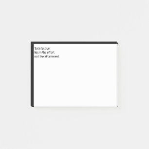 Tillfredsställelse ljuger i att ansträngningen int post-it block