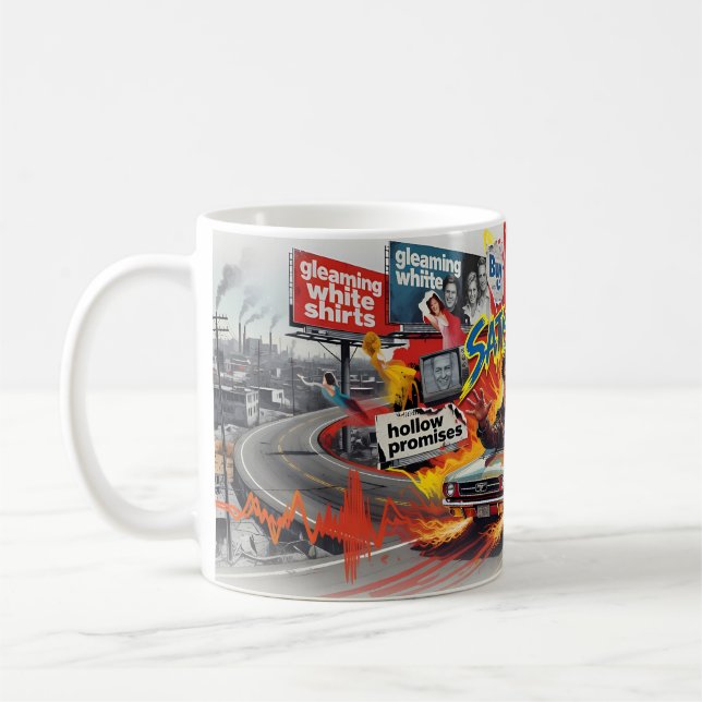 Tillfredsställelse Pop Art Highway Escape Art Mugg (Vänster)