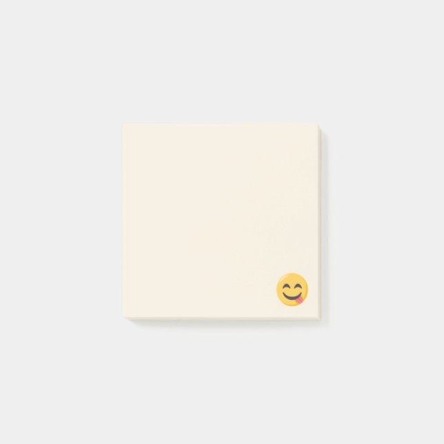 Tillfredsställt Emoji ansikte Post-it Block (Framsida)