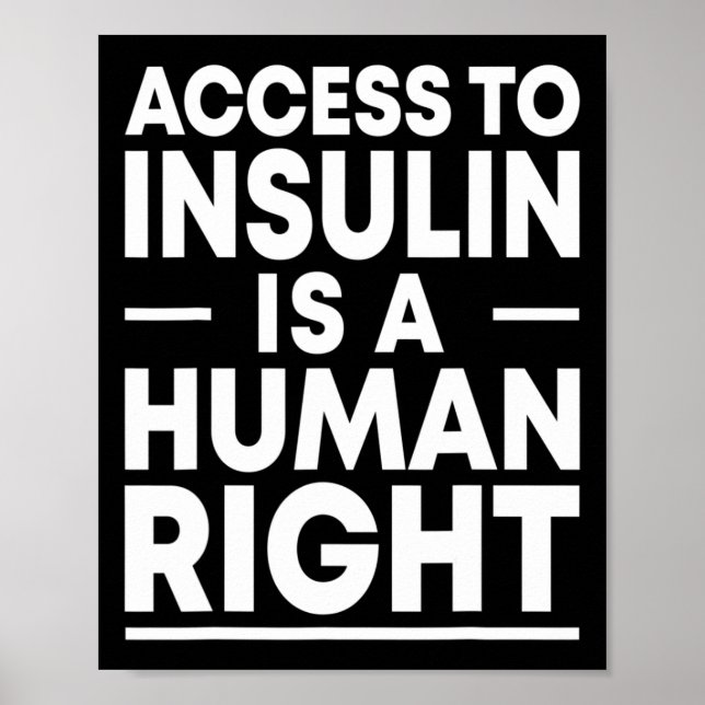 Tillgång till Insulin är en Höger för människa Dia Poster (Framsidan)