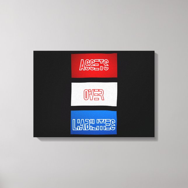 Tillgångar över skulder, Flagga Wall Art Canvastryck (Framsida)