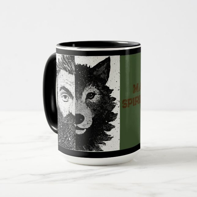 Tillgänglig Varg : Halv Varg (Trovärdig Edition) Mugg (Framsida vänster)