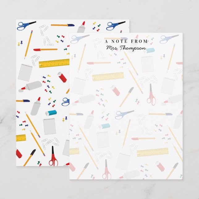 Tillhandahållare av skolkontors Mönster Lacher Gif Anteckningskort (Fram/baksida)