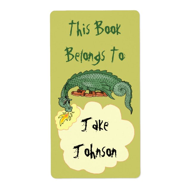 Tillhör för bokskylt Dragon Breathes Namn Bok Fraktsedel (Framsidan)