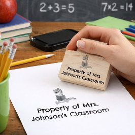 Tillhör Mrs. Johnsons Klassrum Söt Dino Stämpel