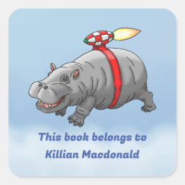 Tillhör Rocket Hippo Fyrkantigt Klistermärke