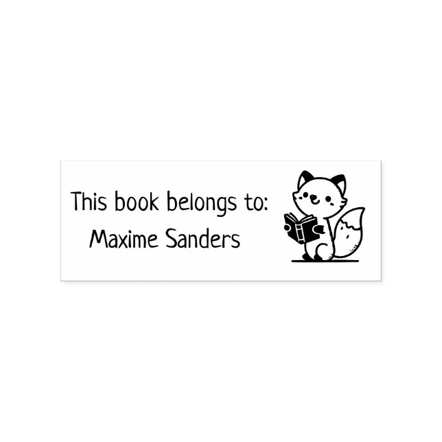 Tillhören Bok till Fox med Bok Frimärke Stämpel (Tryck)