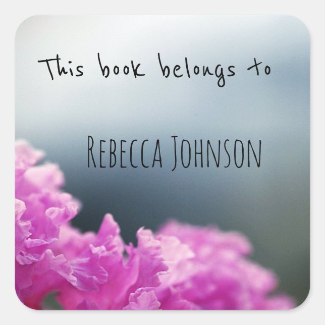 Tillhören bok till fyrkantigt klistermärke (Framsida)