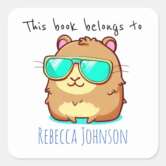 Tillhören bok till fyrkantigt klistermärke (Framsida)