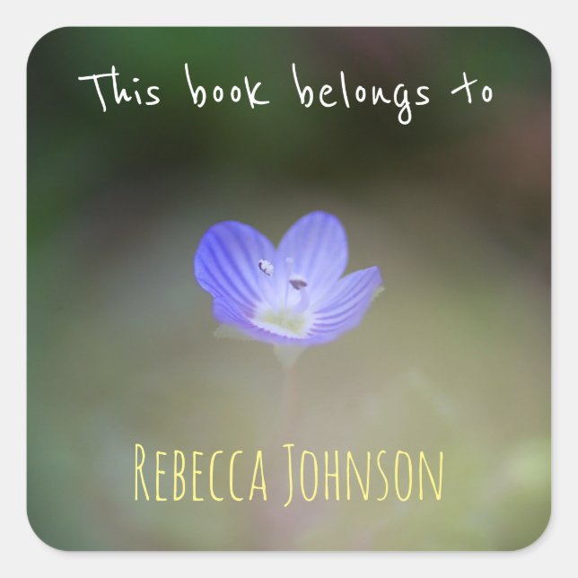 Tillhören bok till fyrkantigt klistermärke (Framsida)