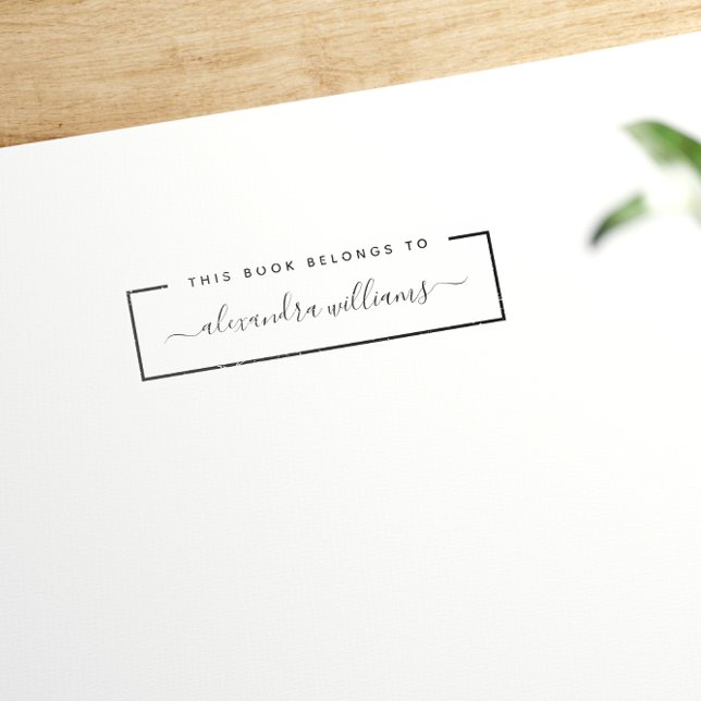 Tillhören Bok till | Modern bokningsskylt Namn Självfärgande Stämpel (Skapare uppladdad)