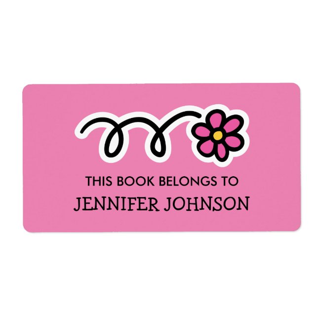 Tillhören bok till rosa daisy blommor bok fraktsedel (Framsidan)