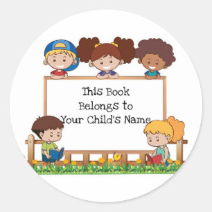 Tillhören Bok till Runt Klistermärke