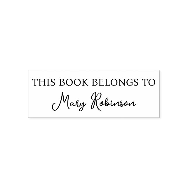 Tillhören bok till självfärgande stämpel (Design)