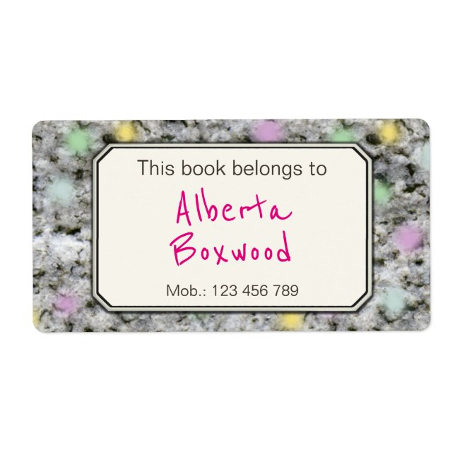 Tillhören Bok till Sten Struktur Fraktsedel (Framsidan)