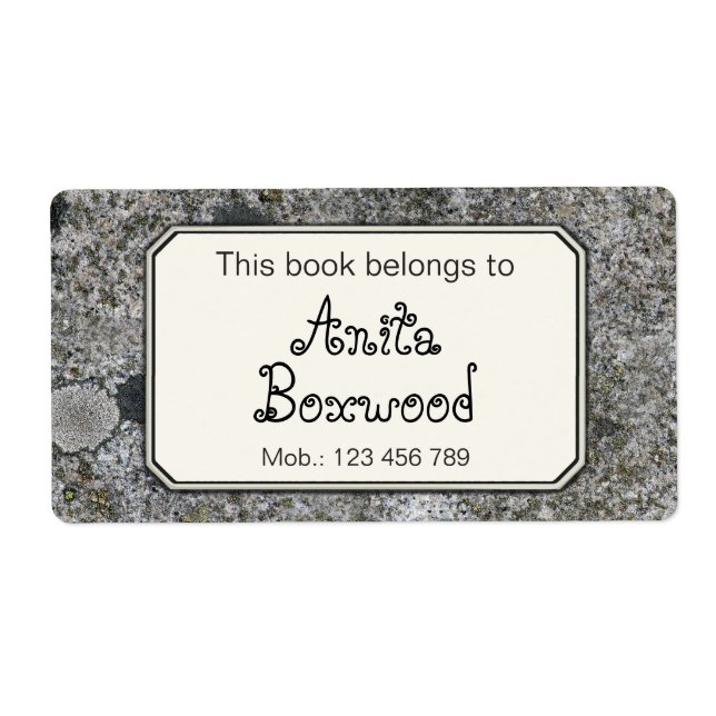 Tillhören Bok till Sten Struktur Fraktsedel (Framsidan)