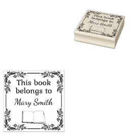 Tillhören Bok till | Wood Art Frimärke Stämpel