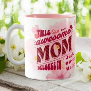 Tillhören Fantastisk Mamma till Personlig Två-Tonad Mugg