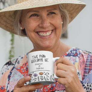 Tillhören Mamma till Blommigt Flower Mamma Gift An Kaffemugg