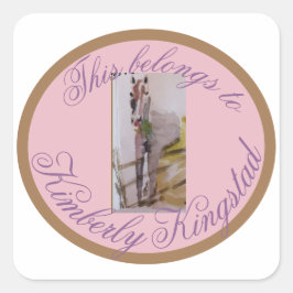 tillhören på ovaldekalen fyrkantigt klistermärke