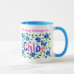 "Tillhöret Mugg till Chloe" Ringer Mugg