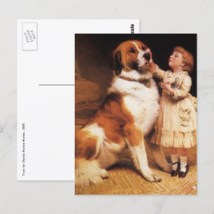 Tillit av Charles Burton Barber, Saint Bernard Hun Vykort