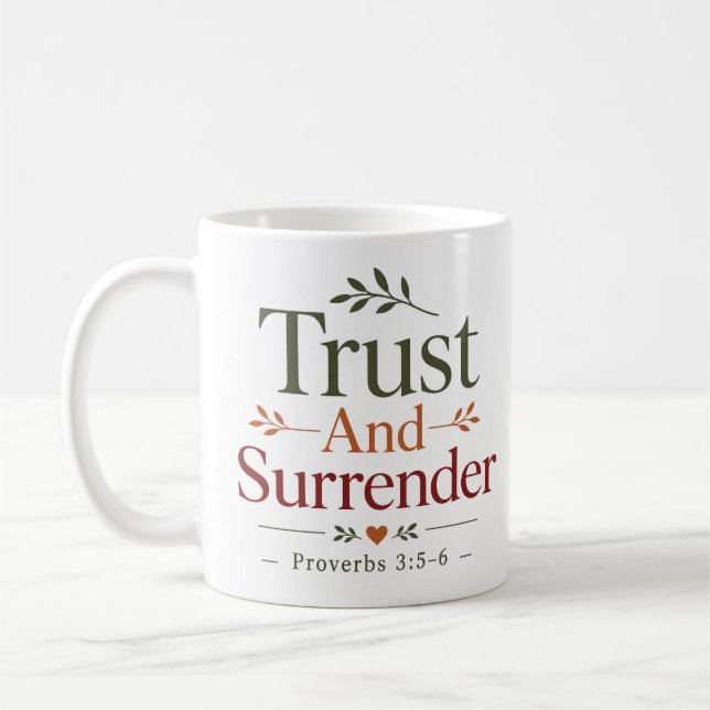 Tillit Och Övergivenhet Modern Kristet Uttalande Kaffemugg (Vänster)