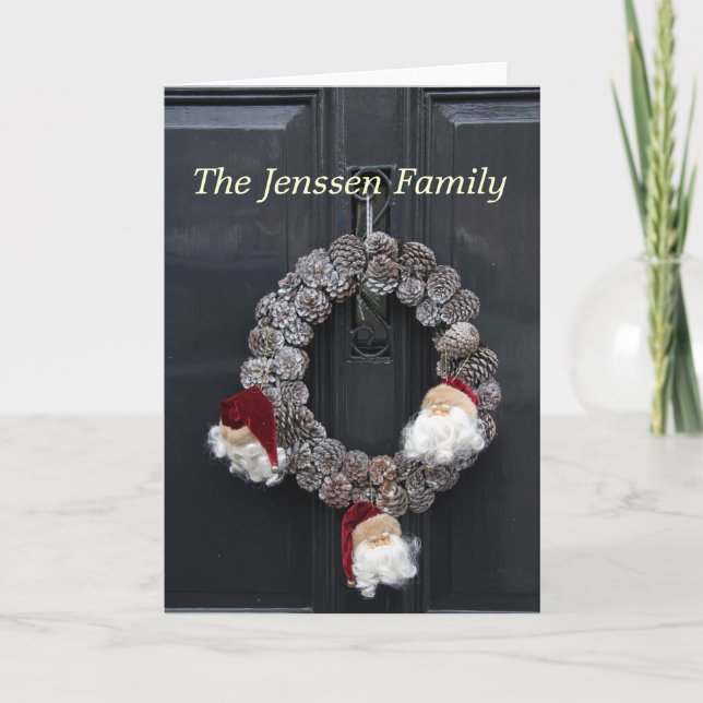 Tillkännagivande av andedräkt vid dörr adress helgkort (Framsida)