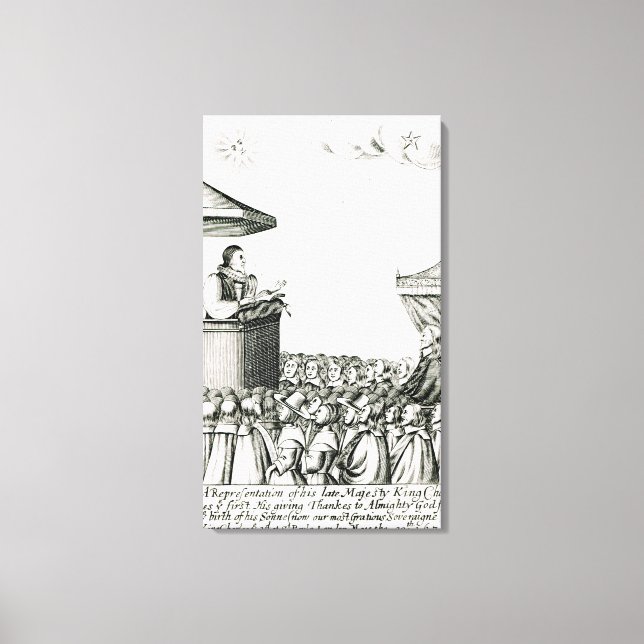 Tillkännagivande av Charles I's Son Canvastryck (Framsida)