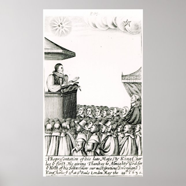 Tillkännagivande av Charles I's Son Poster (Framsidan)