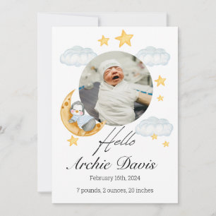 Tillkännagivande av Cute baby med baby penguin Meddelande