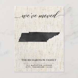 Tillkännagivande av flytta, Tennessee State Rustic Inbjudan Vykort