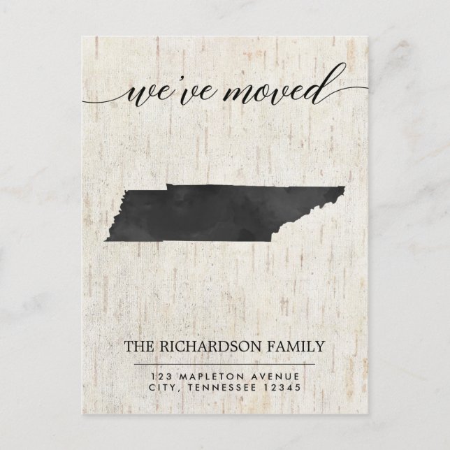Tillkännagivande av flytta, Tennessee State Rustic Inbjudan Vykort (Framsida)