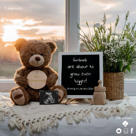 Tillkännagivande av gravid för soluppgång, björn o julkort