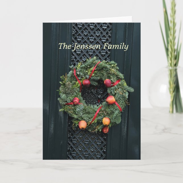 Tillkännagivande av klassisk ytterdörr adress helgkort (Framsida)