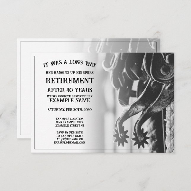 Tillkännagivande av pension med gamla sporrar (Fram/baksida)