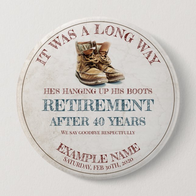 Tillkännagivande av pension med gamla sporrar knapp (Framsida)