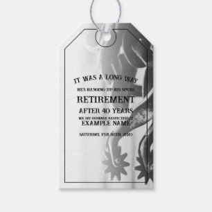 Tillkännagivande av pension med gamla sporrar presentetikett