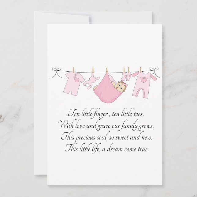 Tillkännagivande kort för det nyfödda baby (Framsida)