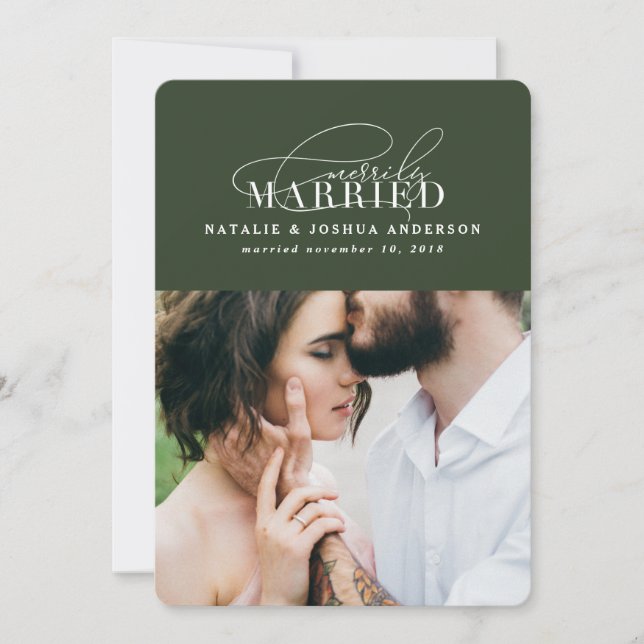 Tillkännagivande om äkta gift bröllop julkort (Framsida)