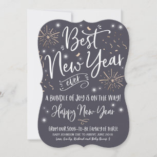 Tillkännagivande om Gravid under det nya året 2018 Julkort